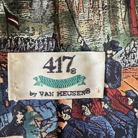 417 VAN HEUSEN Americana Series 2 Pc Silk Civil War Flag Tie Shiloh Rebel Yell - Picture 4 of 14